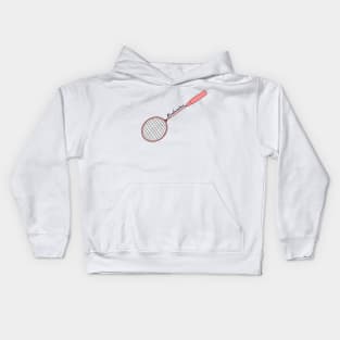 Minimalist Badminton Racket of Badminton Player (Red) Kids Hoodie